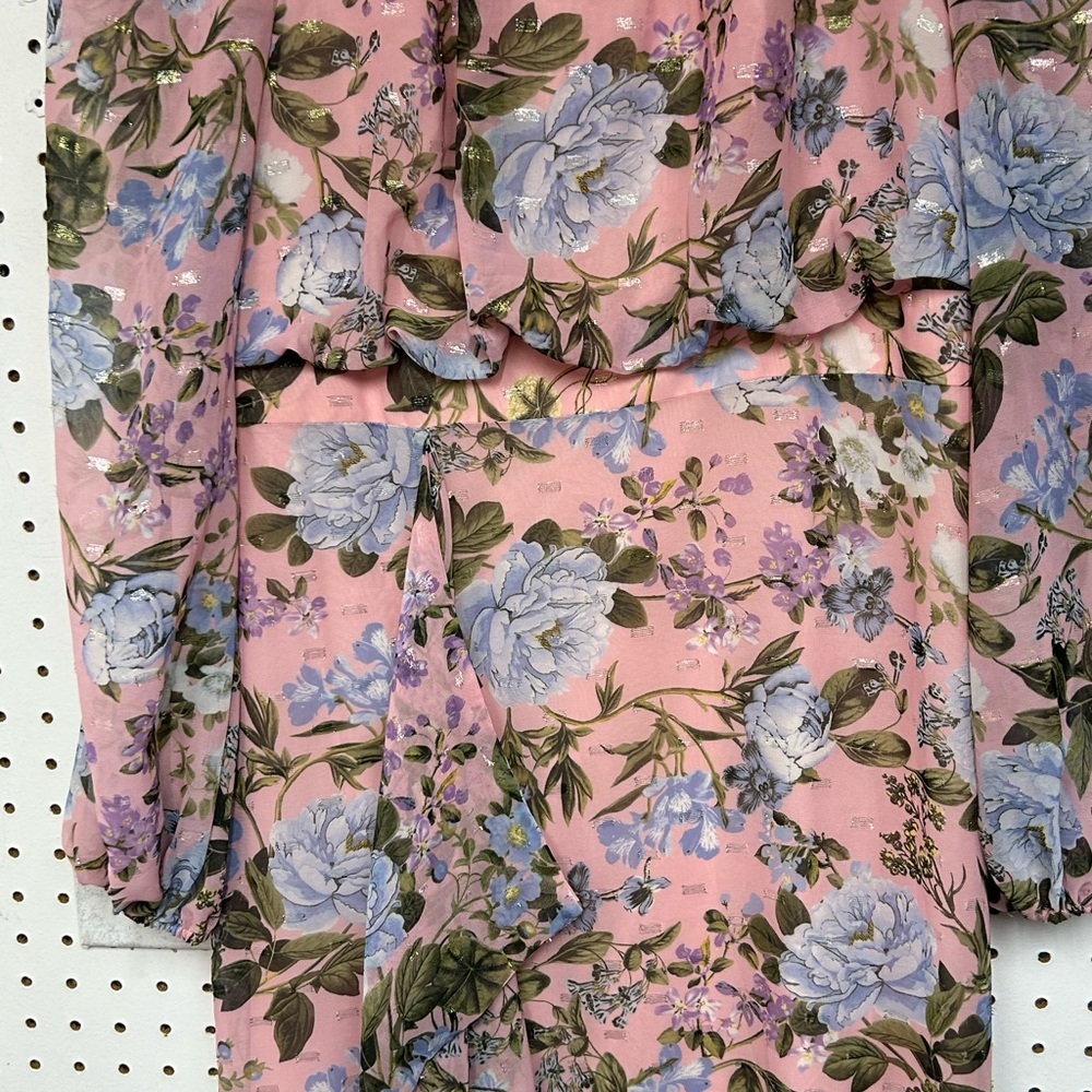 Eliza J Pink Floral Long Sleeve Maxi Dress - Picture 6 of 9